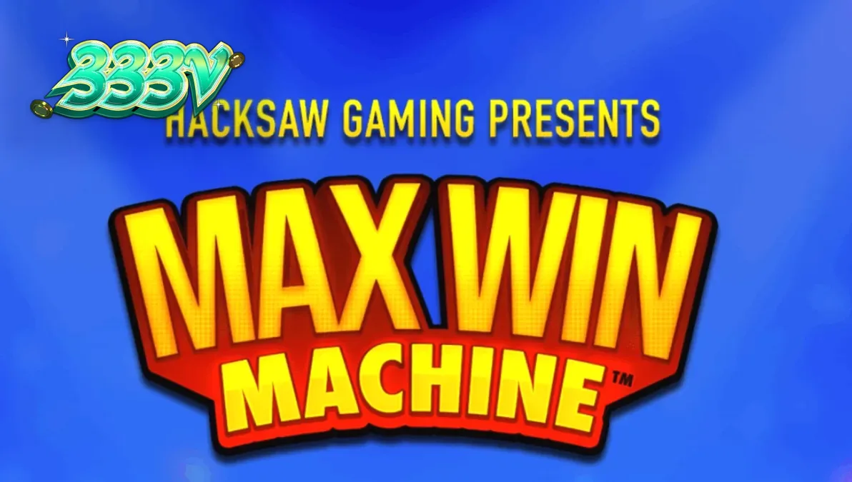 Tampilan visual slot Max Win Machine dengan simbol tujuh merah dan latar belakang biru.