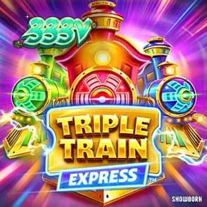 Tampilan visual slot Triple Train Express dengan tema cyberpunk neon